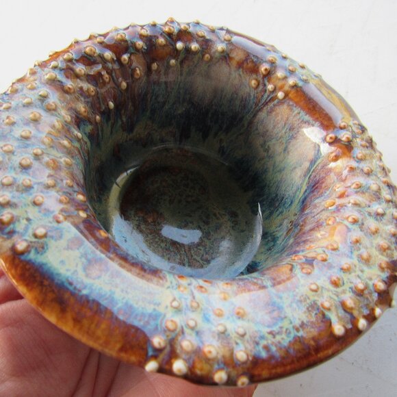 Unique Multi Color Pottery Candle Holder - Picture 1 of 6